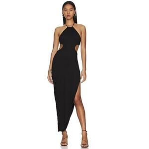 NWT Revolve x Rumer Willow Cut Out Maxi Dress black Size Medium Retail $318